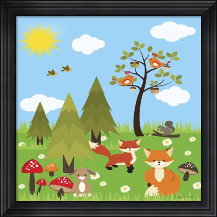 Framed Woodland I Print