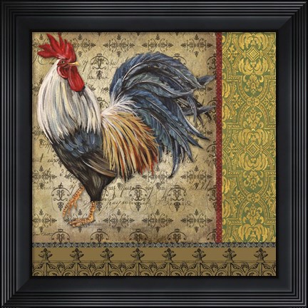 Framed Vintage Rooster I Print