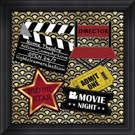 Framed Movie Night II Print