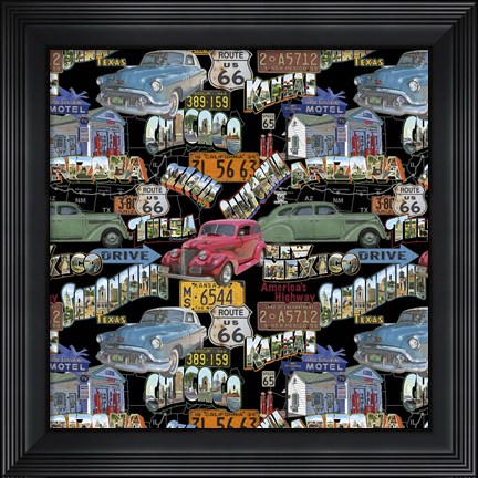 Framed Route 66 - Cars II Print