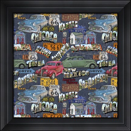 Framed Route 66 - Cars III Print