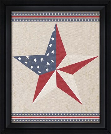 Framed Barn Star - White Print