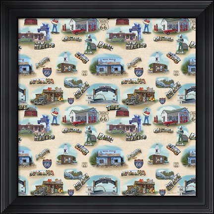 Framed Route 66 Landmarks I Print