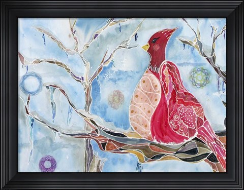Framed Winter Bird Print