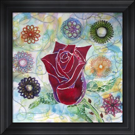Framed Rose Bud Print