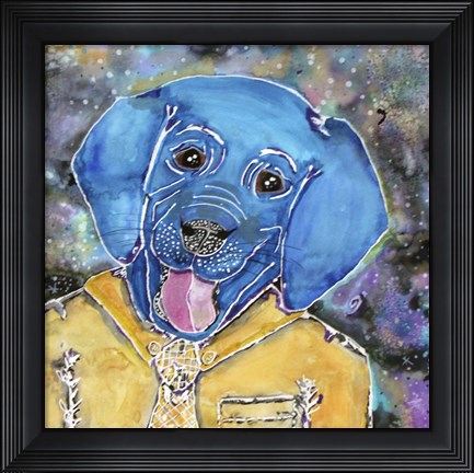 Framed Blue Collared Print