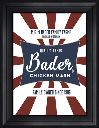 Framed Chicken Mash Feed Sack Two Print