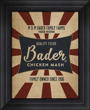 Framed Chicken Mash Feed Sack Print