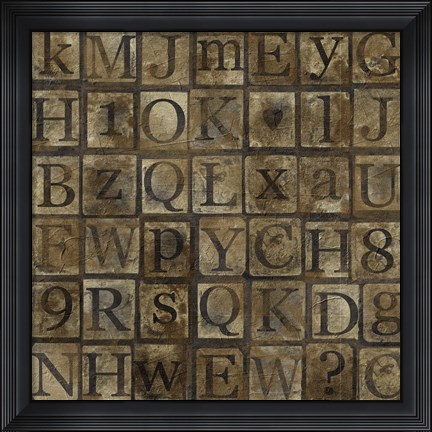 Framed Grungy Letters Mix Print
