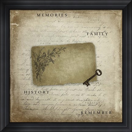 Framed Memories With Tag Key Print