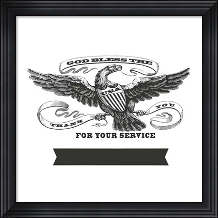 Framed Patriotic Eagle Service Print