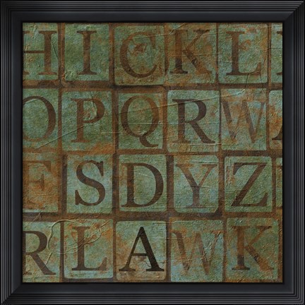 Framed Teal Letters Print