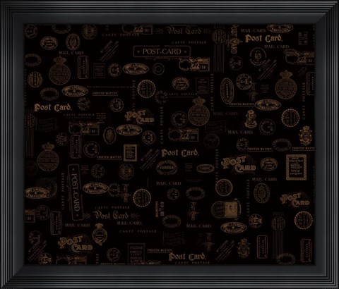 Framed Vintage Postage Black Print