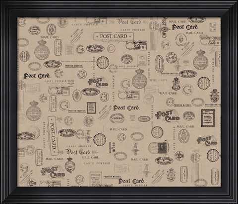 Framed Vintage Postage Cardboard Print