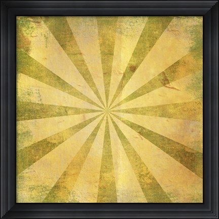 Framed Yellow Sunburst Grunge Print