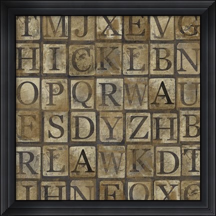 Framed Grungy Letters Large Print
