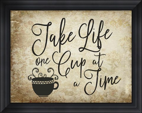 Framed One Cup A Time Print