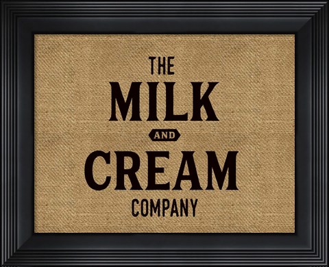 Framed Milk Cream Company Burlap Print