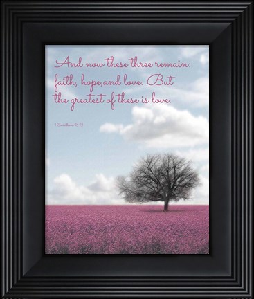 Framed 1 Corinthians 13:13 Faith, Hope and Love (Field) Print