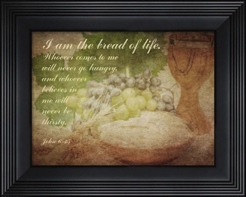 Framed John 6:35 I am the Bread of Life (Grapes) Print