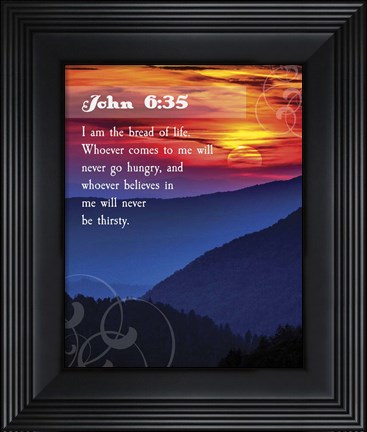 Framed John 6:35 I am the Bread of Life (Hills) Print