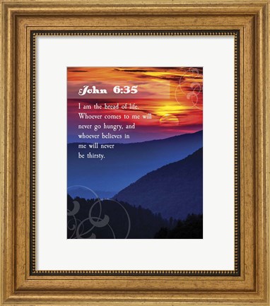 Framed John 6:35 I am the Bread of Life (Hills) Print