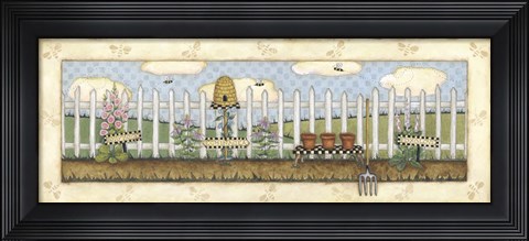 Framed Beehive Fence Print