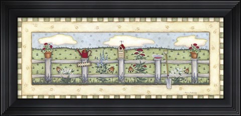 Framed Fenceline Flowers Print
