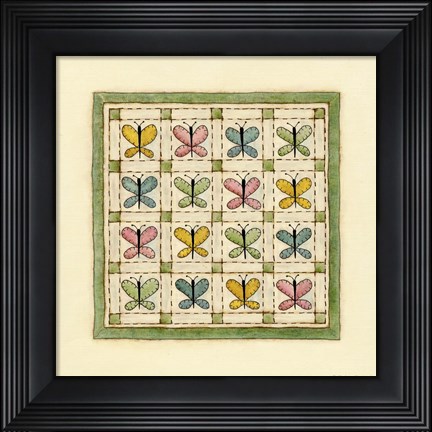 Framed Butterfly Patchwork Print