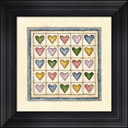 Framed Hearts Patchwork Print