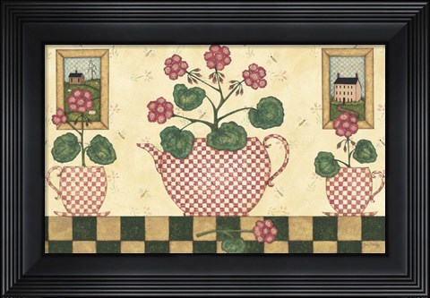 Framed Pink Flower Pots Print