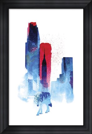 Framed Wolf Of The City Print