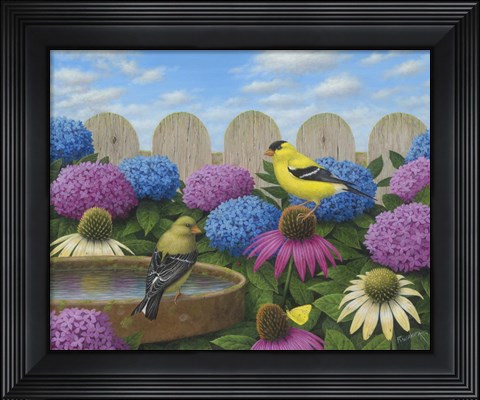 Framed Goldfinches Print
