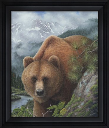 Framed Stalking His Prey Print
