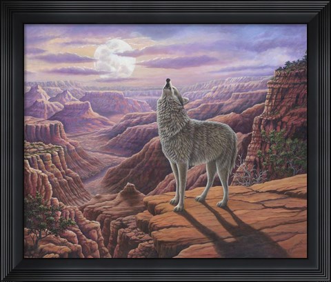 Framed Howling Wolf Print