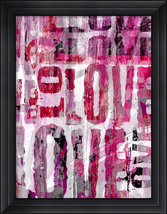 Framed Grunge Love Print