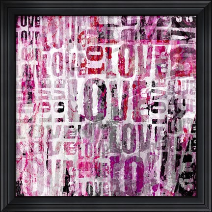 Framed Grunge Love Square Print