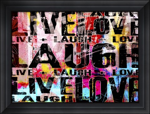 Framed Live Love Laugh Landscape Print