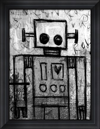 Framed Boy Robot Print