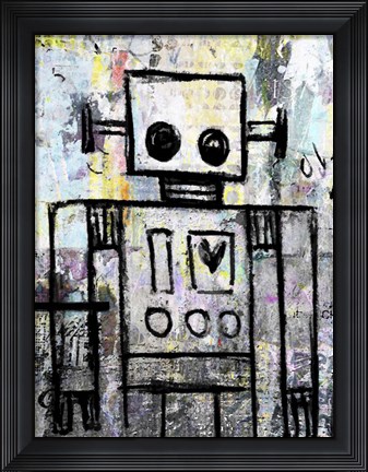 Framed Boy Robot Color Print