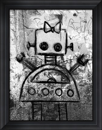 Framed Girl Robot Print