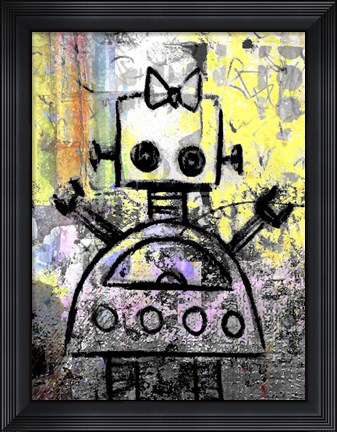 Framed Girl Robot Color Print