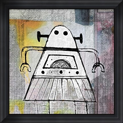 Framed Girly Robot Print