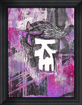Framed Girly Skull Princess Print