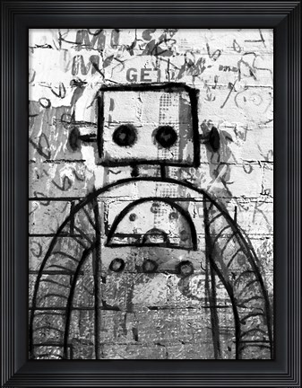 Framed Graffiti Robot Print