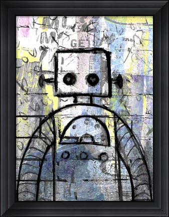 Framed Graffiti Robot Color Print
