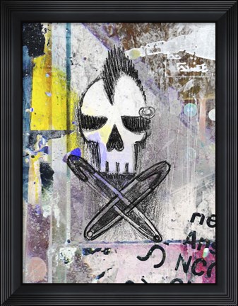 Framed Punk Skull Print