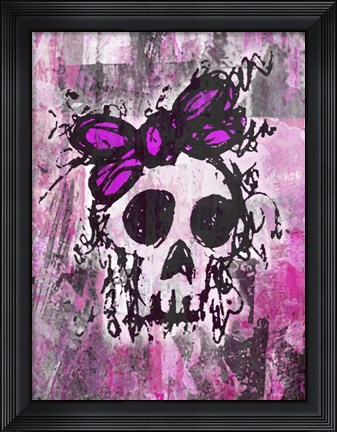 Framed Sketched Skull Princess Print