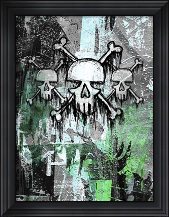 Framed Triple Skulls Print