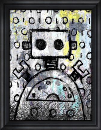 Framed Urban Robot Color Print